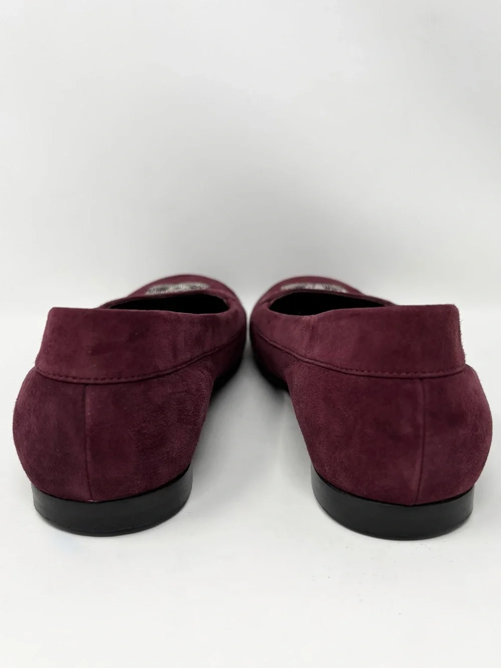 Chanel CC Logo Suede Loafers Burgundy Size 37 Size US 7